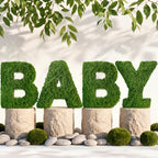4 Pcs Moss Baby Letter Centerpiece, Green Grass Alphabet by Unknown