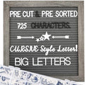 Grey Felt Letter Board - 10x10 Inch, Pre Cut 725 Letters, First Day of School, Classroom Decor, Baby Announcements by Obliviscar