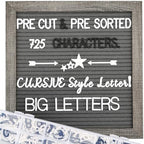 Grey Felt Letter Board - 10x10 Inch, Pre Cut 725 Letters, First Day of School, Classroom Decor, Baby Announcements by Obliviscar