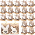 Mtlee 20 Sets Baptism Candle Favors for Guests, White1, Thank You by MTLEE