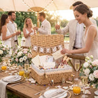 Gerrii Wedding Party Decoration 12 x 9.4 x 5.3 in Large Wicker Storage Basket with Lid Wedding Card Box and Card Banner Set Money Envelope Box Gift for Baby Shower Favor Supplies(Khaki) - Image 3