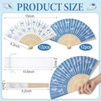 Wenqik 24 Sets Coastal Seashell Folding Fans Bulk with Organza Bags Blue Bow Beach Paper Hand Fans for Wedding Last Toast on The Coast Baby Shower Summer Ocean Under The Sea Party Favors Supplies - Image 3