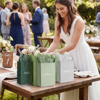 Kolldenn 100 Sets Sage Green Wedding Welcome Bags for Guests with Handles - Image 5