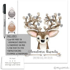 Neutral Deer Theme Fingerprint Poster for Woodland Baby Shower Guestbook Alternative, Hunting Theme Thumbprint Tree, Deer Head, Neutral Woodland Baby Shower Ideas (11x14 Inches, Neutral) - Image 2