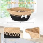 AFOROEOA 10PACK Black Brown Baskets for Gifts Empty, 12"x 8"x 5" Woven Gift Baskets with Gift Bags and Bows Empty Gift Baskets for Christmas Shelf Small Storage Baskets with Handles - Image 2