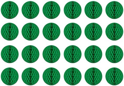 Beistle 24-Piece Tissue Balls in Green, Decorative Ceiling/Wall Hanging for Birthday, Bridal/Baby Shower, Anniversary, Events, Parties, 12" by Beistle