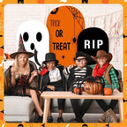 3 Pcs (6ft/5ft/4ft) Halloween Arch Backdrop Trick or Treat Decor Spider Ghost Backdrop for Halloween Parties Patio Decor Reusable Halloween Party Photo Backdrop (4 5 6 FT Halloween) - Image 6