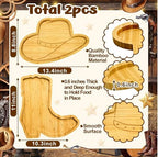 Western Birthday Party Decorations Wooden Hat Boot Charcuterie Boards Trays - Image 4