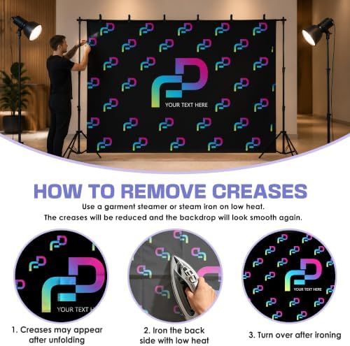 Custom Logo Backdrop 9x6 Ft, Personalized Photo Backdrop Banner withLogo Text, Customized Background for Photography, Gift for Birthday, Wedding, Baby Shower, Christmas Decorations, Made in USA - Image 4