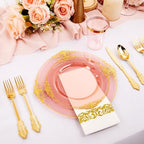 Hioasis 175 Pcs Burgundy Gold Plates for Party - Image 5
