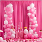 24x10FT Hot Pink Backdrop Curtains for Wedding Parties, Wrinkle Free Polyester Photography Backdrop Drapes for Wedding Baby Shower Birthday Parties Stage Background Stand Decorations 4x10ft,6 Panels - Image 7