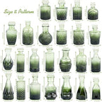 TBWIND 24pcs Green Glass Bud Vases Set - Image 3