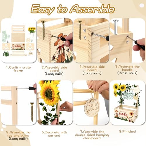 Wooden Baby Shower Crate Closet, Baby Shower Gift Basket for Newborn Gifts - Image 4