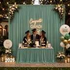 gogoparti 20x12ft Sage Green Backdrop Curtain, 4 Panels 5x12ft Thick Wrinkle-Free Polyester Fabric, Professional Photography Background for Wedding, Birthday, Baby Shower, Bridal Shower - Image 7
