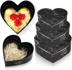 Glenmal 3 Pcs Heart Shaped Gift Boxes with Lids,Black Marble by Glenmal