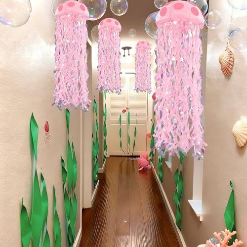 VioraWhite 37 Pcs Cartoon Party Decorations Jellyfish Hanging Paper Lantern - Image 2