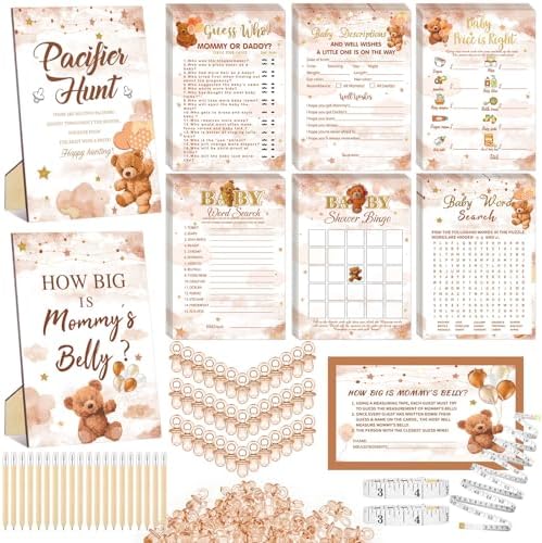 Sherr 424 Pcs Baby Shower Pacifier Hunt Games Bear by Sherr