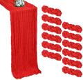 12 Pack Red Cheesecloth Table Runner 10Ft 23 x 120 Inch by RestfulGlow