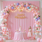 20x12ft Pink Backdrop Curtain Panels for Parties - Wrinkle Free Polyester Photo Curtain Backdrop Wedding Back Drop Fabric Drapes for Party Decorations Background for Photography - Image 4