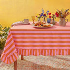 Tudomro Striped Tablecloth, Rectangle, Coral, Apricot, 60'' X 120'' by Tudomro