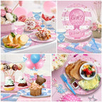190 Pcs Gender Reveal Party Decorations Kit (Serves 24 Guests), Include Plates and Cups and Napkins Sets with Forks and Banner, Girl or Boy Baby Gender Reveal Party Supplies - Image 5