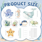 8 Pcs Ocean Standing Signs, Sea Animals Cutouts Baby Shower Party - Image 2