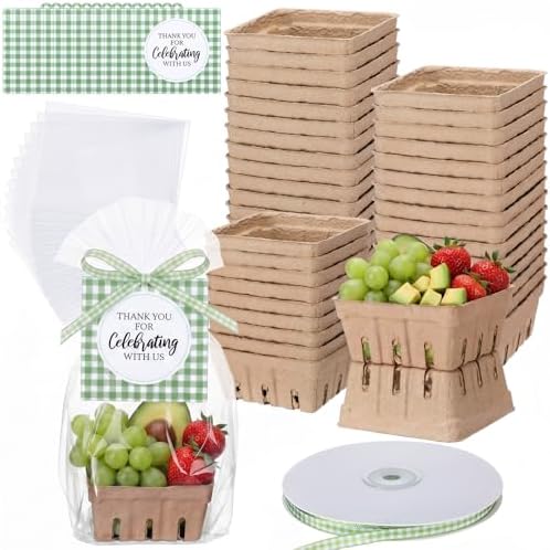 Suclain 30 Sets Farmers Market Party Favors Berry Basket Kit by Suclain