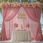 10ft x 10ft Dusty Rose Backdrop Curtains, Wrinkle-Free Sheer Chiffon Fabric Photo Backdrop Drapes for Wedding Arch Party Ceremony Stage Photography Birthday Decorations - Image 7