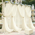 30ft×10ft Wrinkle Free Ivory Backdrop Curtain Drapes, 6 Panels 5ftx10ft Sheer Tulle Chiffon Backdrop Panels Curtains for Wedding Baby Shower Birthday Party Stage Photo Home Decorations by Unknown