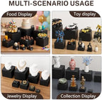 White Acrylic Buffet Risers with Mini Sign and Marker, Food Risers Display Stands for Buffet Table Party Catering Dessert Jewelry Collectibles,Acrylic Cube Nesting Boxes with Hollow Bottoms (10" 9" 8" 7" 6" 5" 4" 4" 3" 3"（Black）) - Image 7