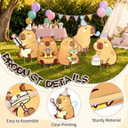 5 Pcs Capybara Baby Shower Party Decorations, Baby Capybara Corrugated Plastic Cutout Standups for 1st 2nd 3rd Birthday, Gender Reveal, Cute Animal Photo Booth Props, Indoor Outdoor Display - Image 5