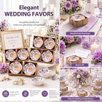 SiliFine 24 Pcs Wedding Favors for Guests Small Ceramic Bowls, Rose, Purple - Image 3