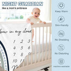 Personalized Baby Monthly Milestone Blanket Boy or Girl - Rainbow Months Blanket with Wood Frame and Newborn Wooden Sign - Growth Chart Milestone Blanket 1-12 Month Milestones(FixedSize) - Image 6