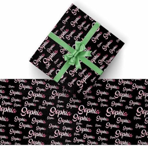 AOFUN Customized Wrapping Paper Custom Name Text Personalized Gift Christmas Gift Wrapping Funny Gift For Friend Multi Color Funny Birthday Wrapping Paper 5 Rolls 58" x 23" - Image 2