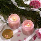 Danmu 3 oz Pink Glass Candle Jars with Gold Lids 24 Pack - Image 3