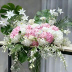 100 Pcs Faux White Pink Hydrangea Artificial Flowers Bulk, Fake Silk Hydrangea Flowers Heads with Stems for Wedding Decorations Garden Party Baby Shower Porch Home Decor Table Centerpieces - Image 4