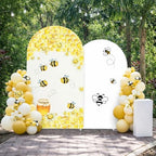 Set of 2 Arch Backdrop Covers Sweet Bee Theme Baby Shower 2PCS Spandex Stretchy Arch Cover for Honey Bees Birthday Party Banquet Decorations (Hunny,7.2FT & 6FT) - Image 3