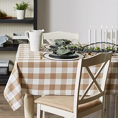 DII Stone Buffalo Check Tablecloth, 60x84 Cotton Farmhouse Rectangular - Image 5