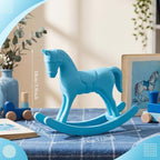 Novabright 8 Pcs Baby Shower Wooden Vintage Rocking Horse Table Decoration, Rocking Horse Decor Baby Shower Centerpieces Decor Rustic Tabletop Figurines for Wedding Birthday Party Decorations (Blue) - Image 2