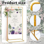 DICOSMETIC 1Set Wedding Welcome Sign Stand Adjustable Wedding Sign Holder Golden Easel Stand with 2Pcs Hanging Straps Weddings Seating Chart Stands for Party Baby Shower Ceremony Decoration - Image 4