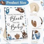 Tatuo 75 Pcs Baby Shower Party Block Games Sign to Decorate,Cowboy - Image 2