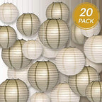 Quasimoon PaperLanternStore.com Ultimate 20pc Silver Variety Paper Lantern Party Pack - Assorted Sizes of 6, 8, 10, 12 Inch (5 Round Lanterns Each) for Weddings, Birthday, Events and Decor - Image 2