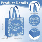 50 Pcs Cielito Lindo Party Favor Bags Reusable Blue Mexican Gift Bags Non Woven Platos De Barro Mexicanos Candy Bag Cinco De Mayo Goodie Bags with Handles for Fiesta Mexican Baby Shower Party Favors - Image 3