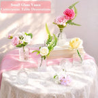 WARMALL Artificial Flowers with Vases, 16 Pcs Bud Vases, & 44Pcs Artificial Color Flower DIY Set Suitable for Centerpieces Table Weddings Party Office and Indoor Decor Mini Small Glass Clear（Color） - Image 4
