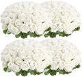 Auihiay 104pcs Roses Artificial Flower - Realistic White Fake Roses by Auihiay