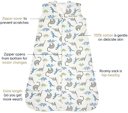 HALO SleepSack, 100% Cotton Wearable Blanket, Swaddle Transition Sleeping Bag, TOG 0.5 - Image 3