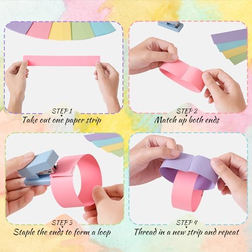 Gleebixi Pastel Birthday Decorations Kit with Paper Chain Garland - Image 5