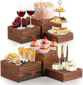 6 Pack Wood Cake Cupcake Stand Buffet Risers, Wooden Display Stand Wood Display Riser, Square Food Display Risers for Party Wedding Birthday Home (6" 7" 8" 9" 10" 11") by Unknown