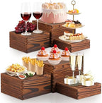 6 Pack Wood Cake Cupcake Stand Buffet Risers, Wooden Display Stand Wood Display Riser, Square Food Display Risers for Party Wedding Birthday Home (6" 7" 8" 9" 10" 11") by Unknown