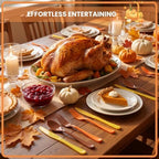 300Pcs Fall Color Plastic Silverware Set, Disposable Forks Spoons Knives - Image 2